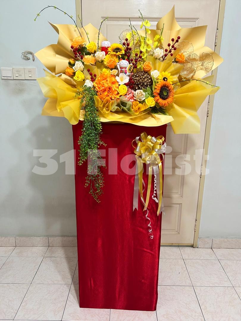香皂花与仿真花开业花篮（箱子款）